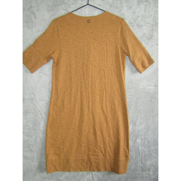 Territory Ahead Brown Button Neck Knit Dress Size Medium Cotton Rayon - Picture 2 of 10